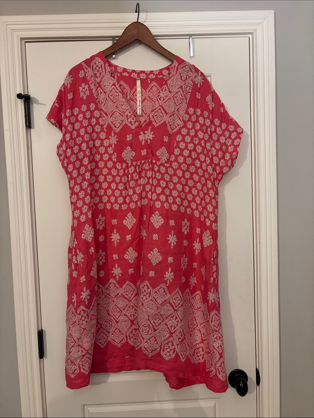 Uncle Frank Pink Floral-Print Midi Dress